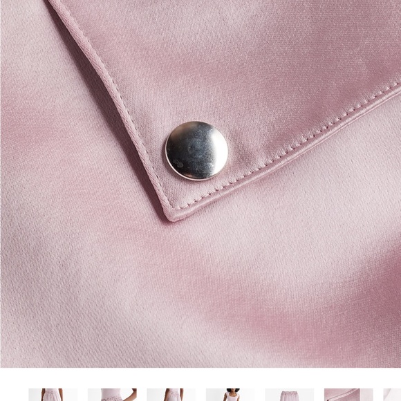 NWT Express High Waisted Satin Cargo Joggers Soft Blush Size Small - Picture 6 of 8